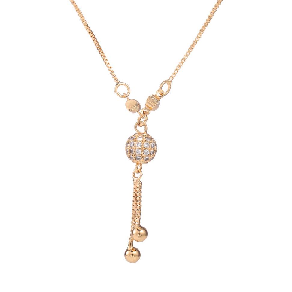 CUCI GUDANG CODKALUNG TITANIUM WANITA LAPIS EMAS MEWAH BOLA LIONTIN KLAVIKULA RANTAI FASHION AKSESOR