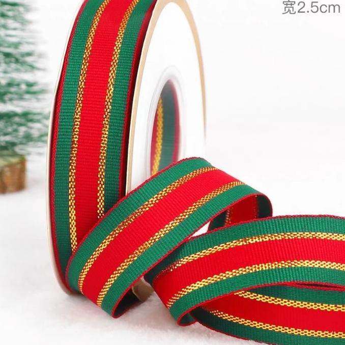 

Buruan beli] Pita Natal Hampers lebar 2,5cm / Pita Christmas /Pita Satin