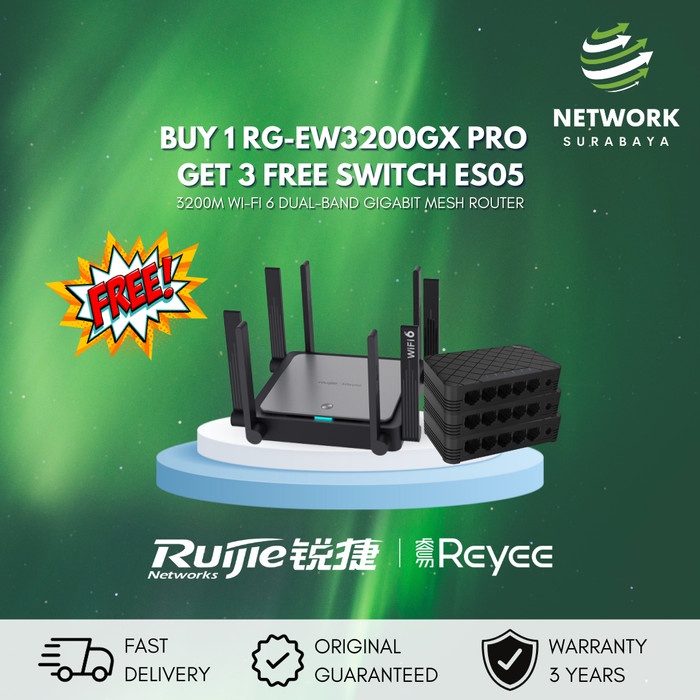 Ruijie RG-EW3200GX PRO 3200M Wi-Fi 6 Dual-band Gigabit Mesh Router