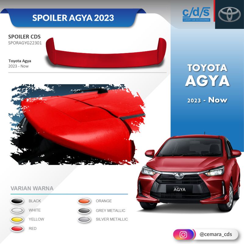 SPOILER AGYA/AYLA 2023 MODEL GR SPORT