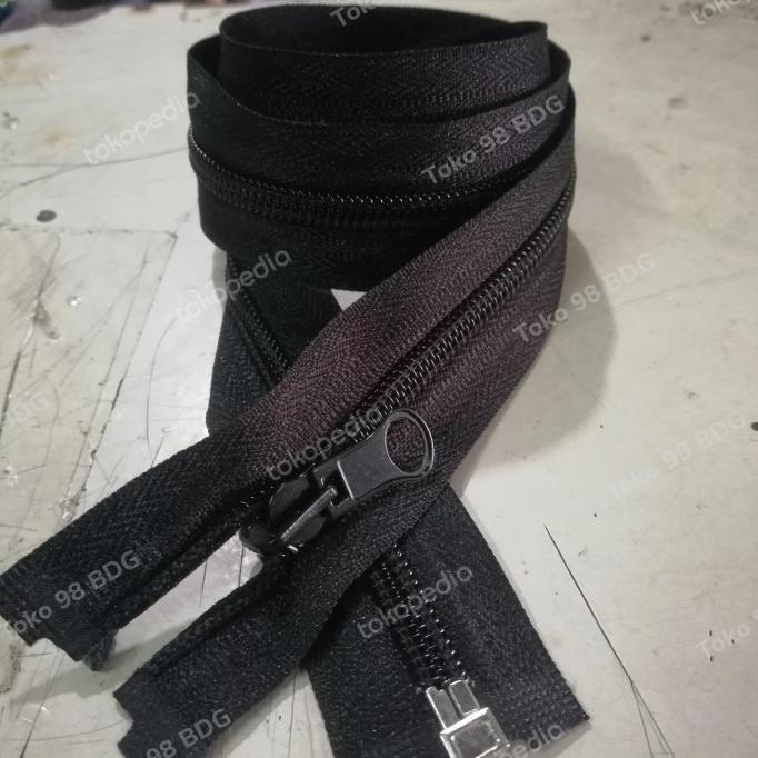 ~~~] resleting jaket coil bolak balik hitam lusinan