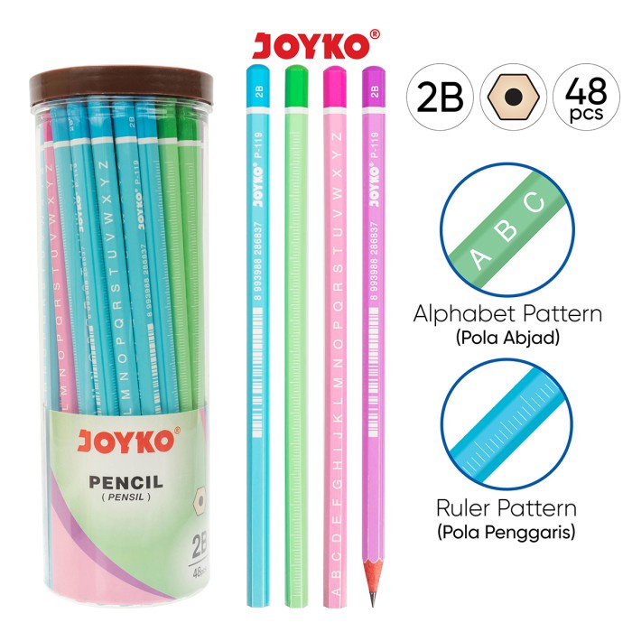

Promo Pencil Pensil Joyko P-119 2B 1 Drum 48 Pcs