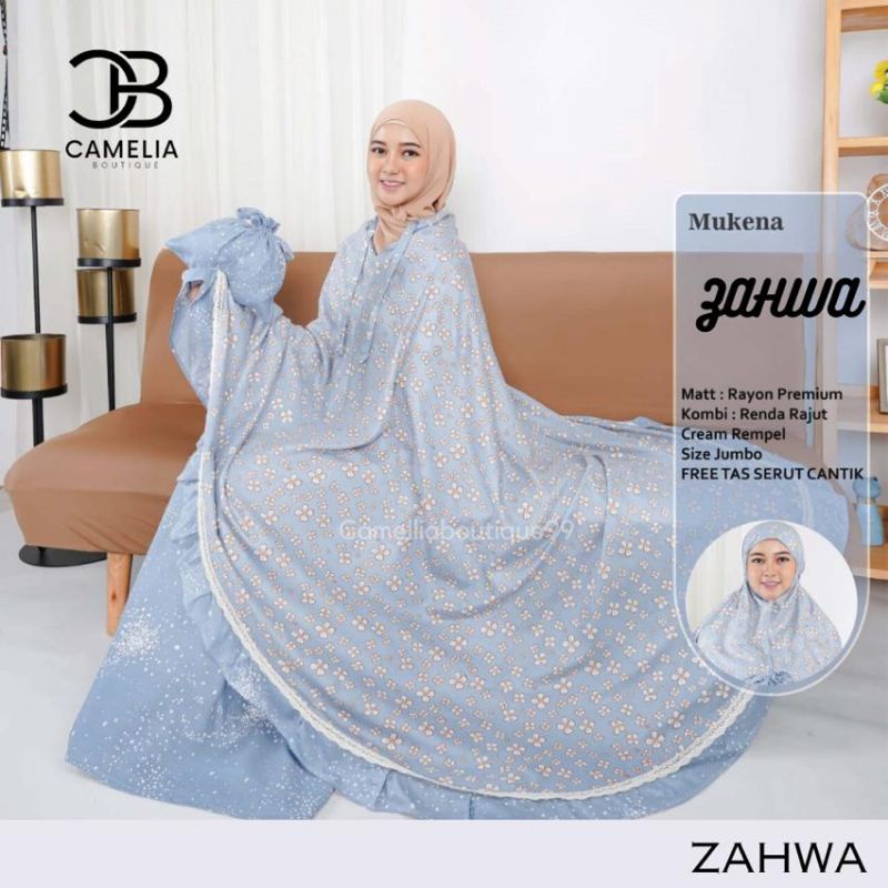CAMELLIABOUTIQUE99 – mukena 2in1 jumbo ZAHWA rayon premium renda eksklusif mewah elegan