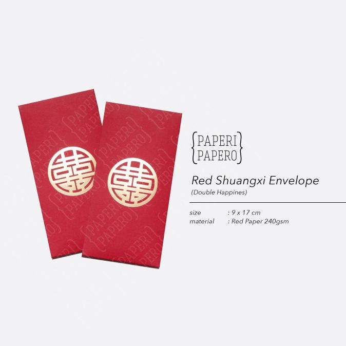 

`````````] Red Amplop Angpao Shuangxi Merah (Double Happines) - Imlek/Pernikahan