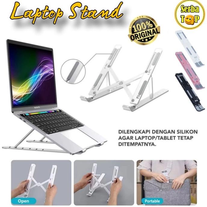 ] Laptop Stand Riser Foldable Adjustable Menahan Laptop Hp, Laptop Stand