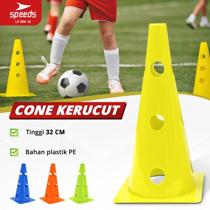 ------] SPEEDS Cone Penanda Olahraga Futsal 32cm Model Kerucut 006-16
