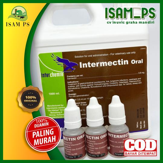 INTERMECTIN ORAL 10ml-obat cacing scabies kutu anjing kucing kelinci