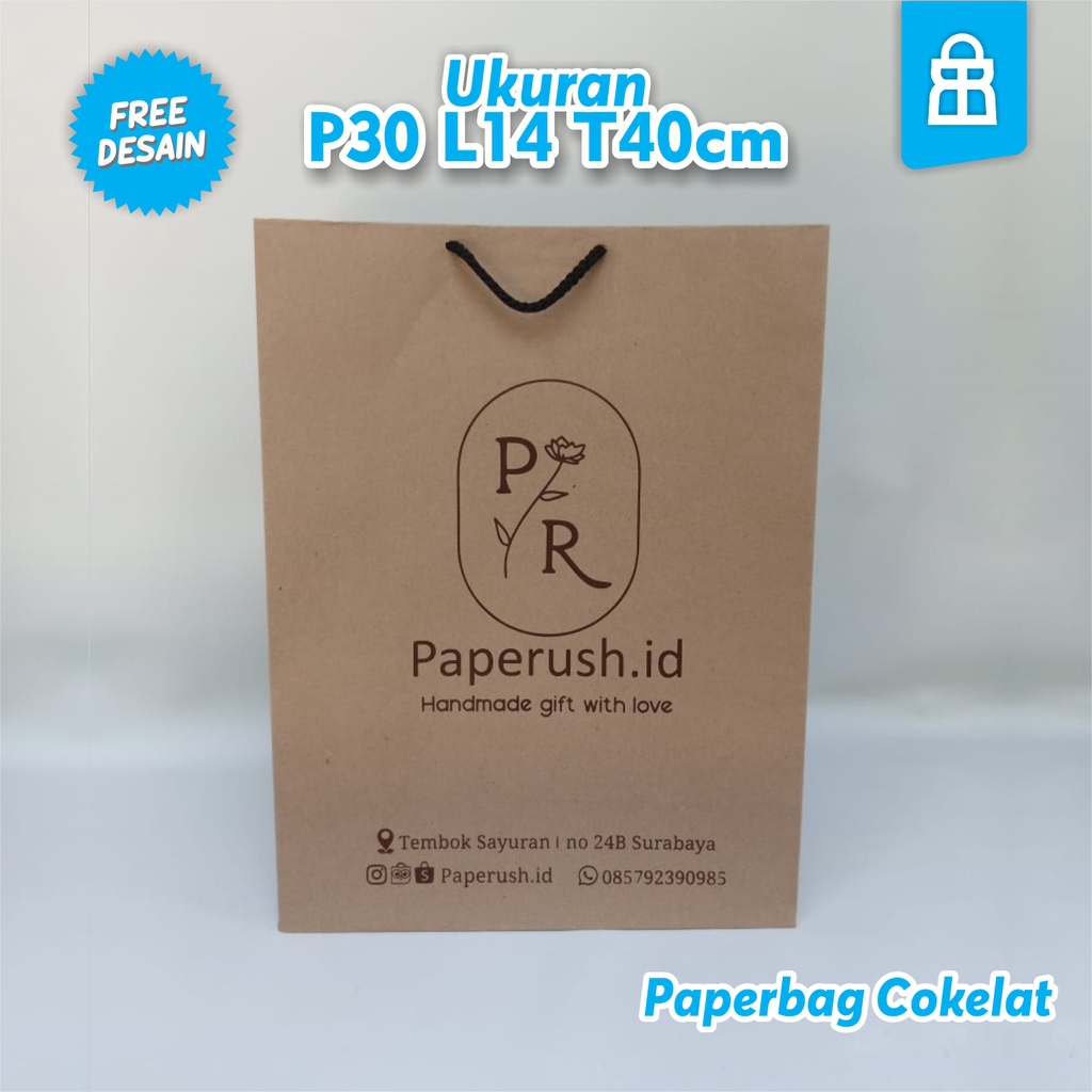 

Paper Bag Jumbo 30X14X39 ukuran Besar Tas Kertas Kraft