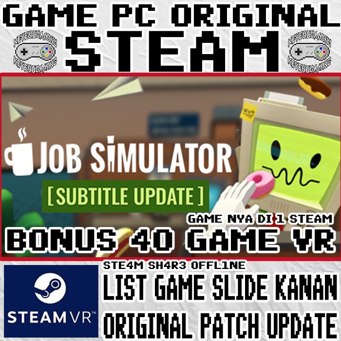 Job Simulator VR PAKET 40 Game PC  Original