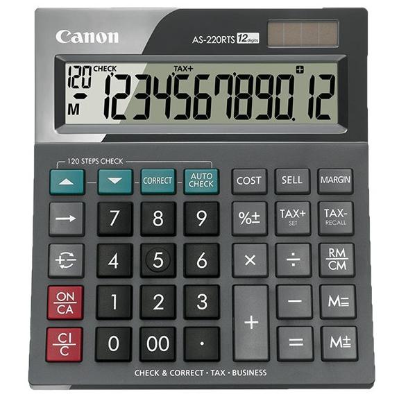 

KALKULATOR CANON AS 220 RTS ORIGINAL - 12 DIGIT - 2 POWER-LAYAR BESAR