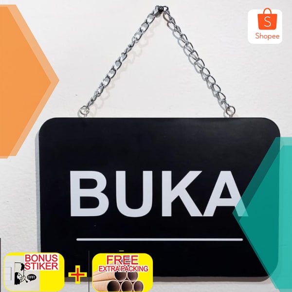 

Buka Tutup Sign Label Bolak Balik Acrylik Stiker Cuting & 3D Timbul - Dasar Hitam 3D Timbul Elegan