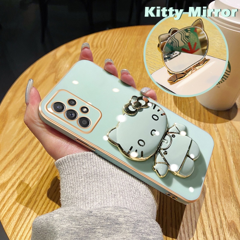 Case Ponsel untuk Samsung A52 5G A52s 5G A51 M40s M51 Case kartun Softcase Cermin gadis imut Casing 