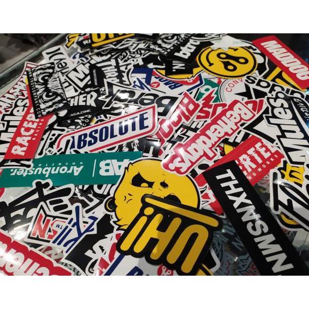 

Big Sale Paket Isi 30 Pcs Random Acak Stiker Brand/Stiker Distro Bahan Graftac Anti Air Termurah