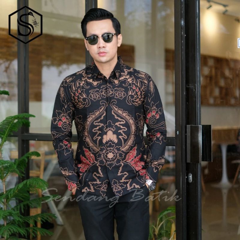 Baju Kemeja Batik Pria Lengan Panjang Reguler Fit PRAJNA SEKARJOYO HIJAU KALUHURAN batik Premium Mod