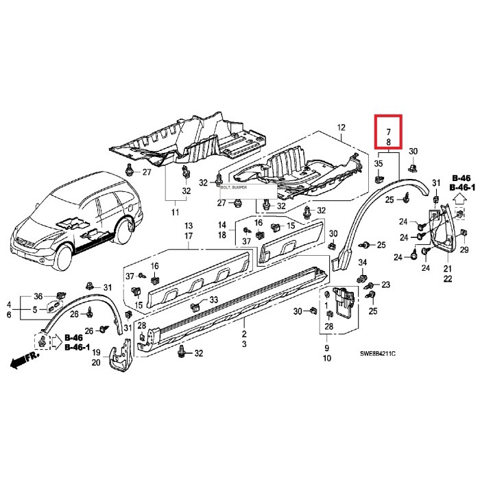 List Over Fender Belakang Crv 2008-2012, Crv Gen 3 Star