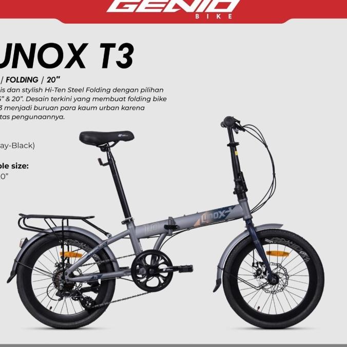 Sepeda Lipat 20 Genio Lunox 1.0 New Boncengan