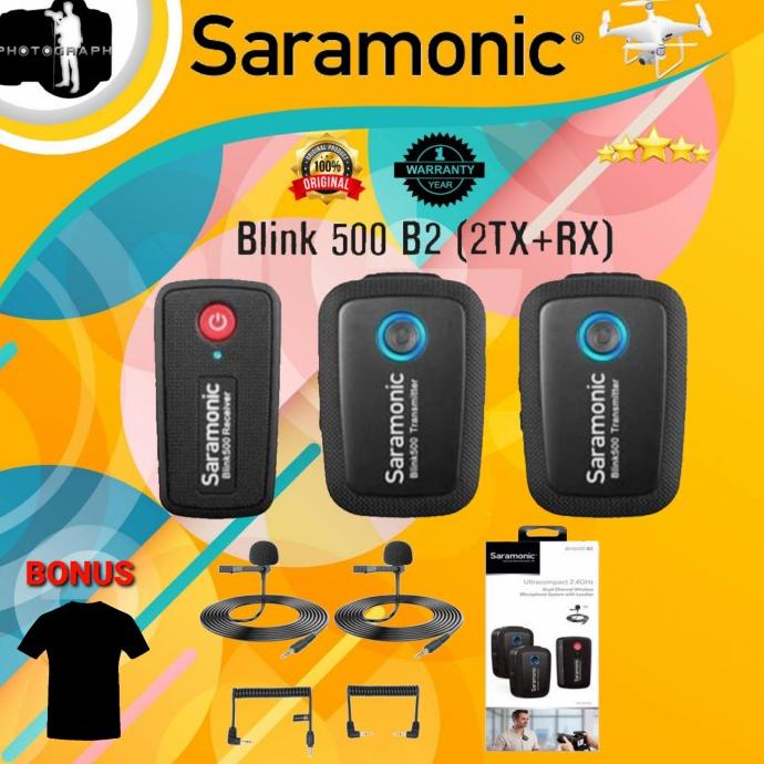 SARAMONIC BLINK 500 B2 TX+TX+RX WIRELESS OMNI LAVARIER MIC ORIGINAL