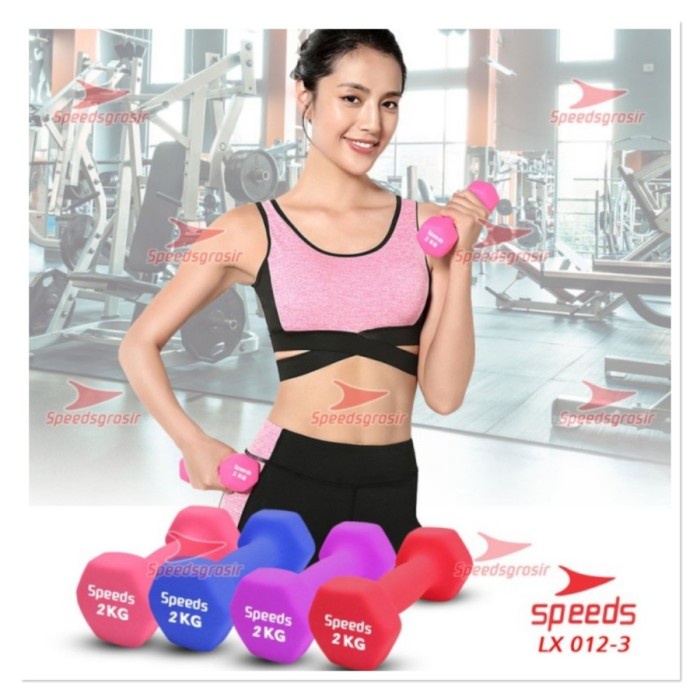 Dumbell Barbel 2Kg Vinyl Neoprene Speeds Original Terpopuler