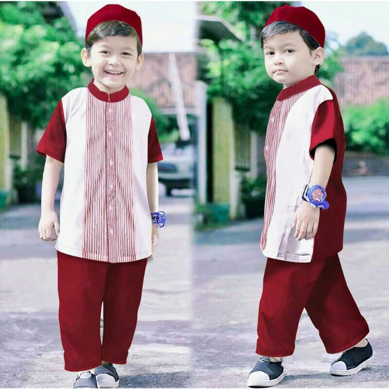 SETELAN BAJU KOKO ANAK LAKI LAKI MODEL SONGKET / BATIK / PAKISTAN / BAJU NGAJI / BAJU MUSLIM TERBARU