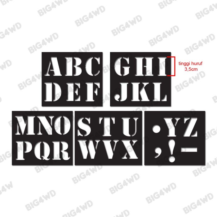 Disc STENCIL MAL CETAKAN CAT SEMPROT HURUF ANGKA