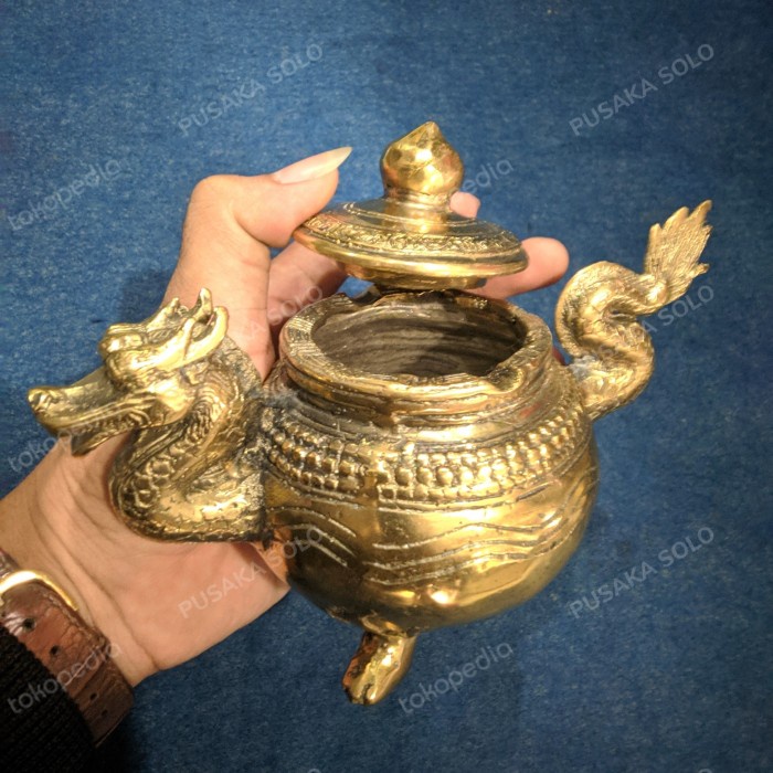 ASBAK NAGA KUNINGAN BESAR ANTIK ISTIMEWA