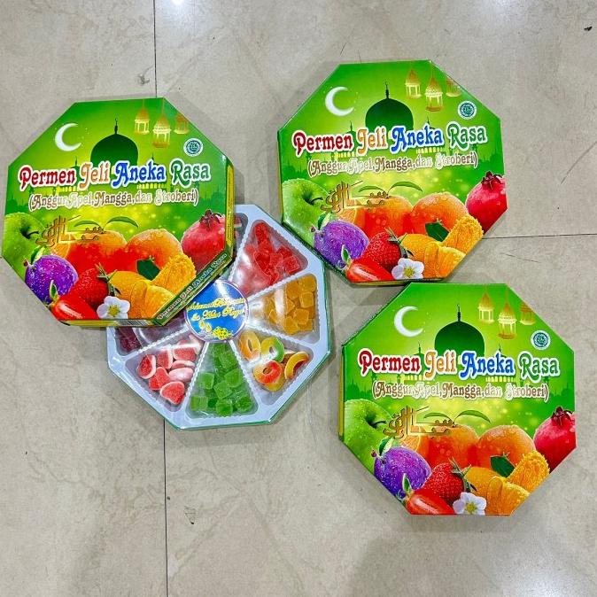 

Terlarisss - Snack Makanan Ringan Permen Campur Buah Set Idul Fitri Hijau - Langsung Kirim