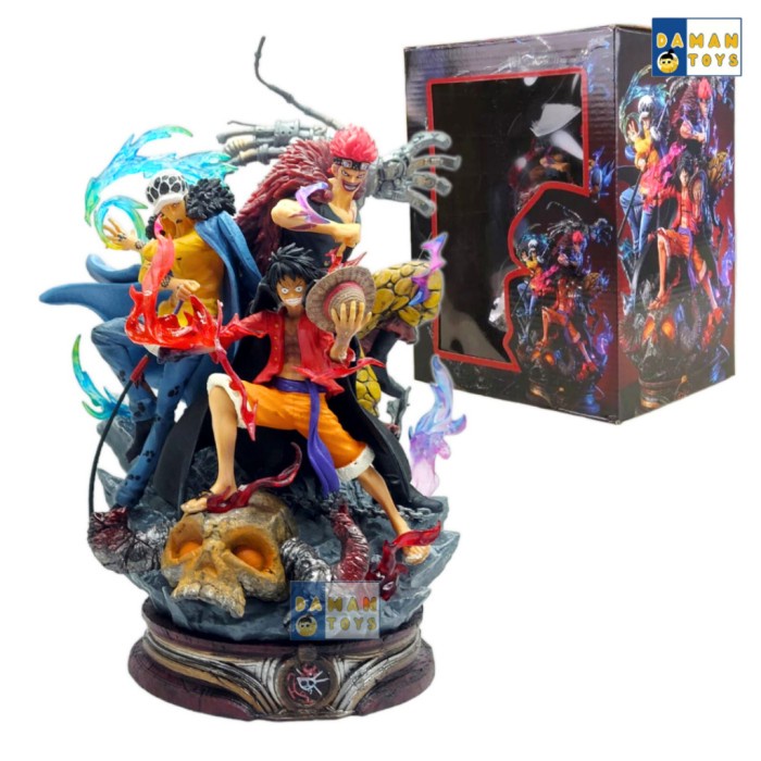 Patung One Piece Luffy Law Kid Resin Statue Action Figure Anime