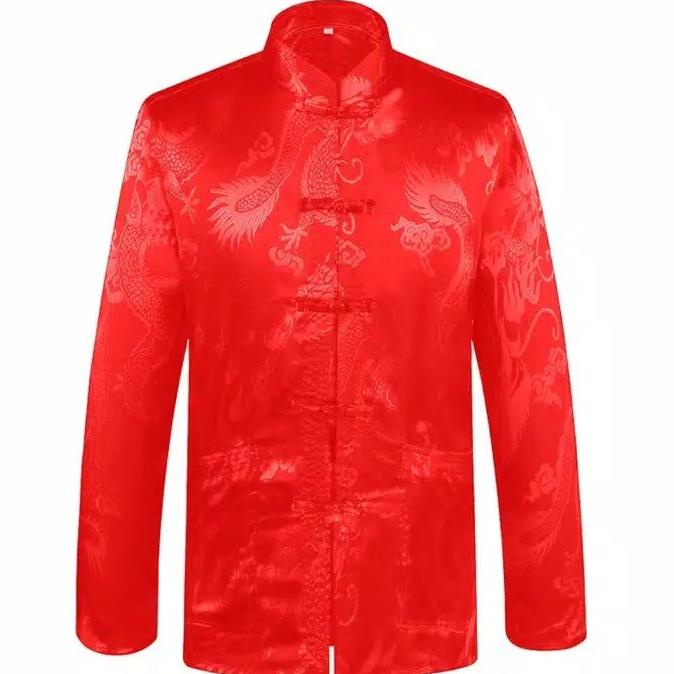 Batik Promo Cheongsam Pria Lengan Panjang Motif Naga Berkualitas