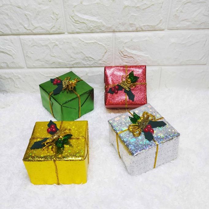 Natal // Miniatur Kado Natal Medium - Kotak Kado Hiasan Pohon Natal Original