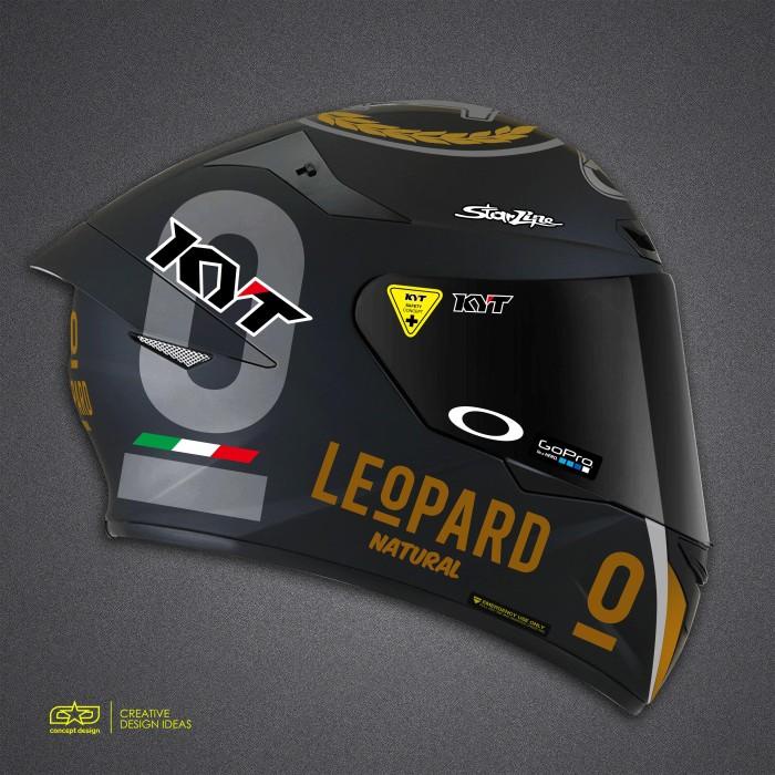 Stiker / Sticker Helm KYT Full Set Gold Leopard - Dalla Porta 2 Premium Original