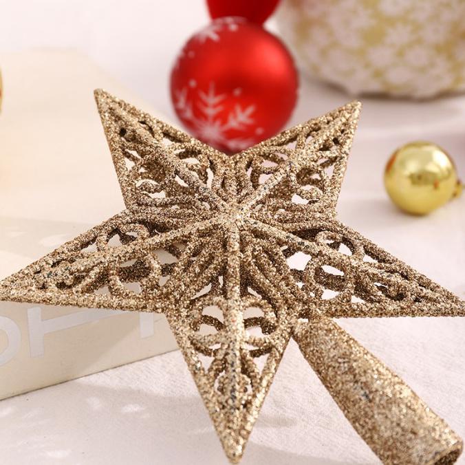 

[ Megaelektro99 ] Top Bintang Gold Murah Dekor Ornamen Christmas Atas Pohon Natal Murah Original