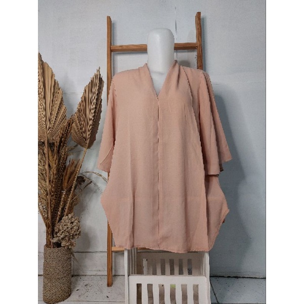 Atasan wanita blouse polos lengan pendek