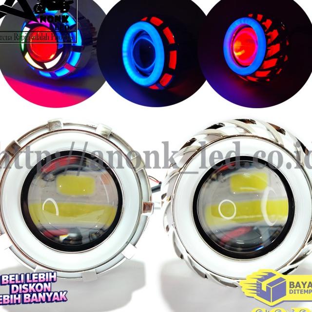 Lampu Depan Projie Led Jauh Dekat Universal Mobil/Motor 3,5Inc