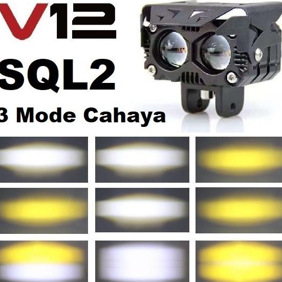 Lampu Tembak Sorot Led Laser Gun V12 Sql2 Sql 2 Mata Motor Mobil D2