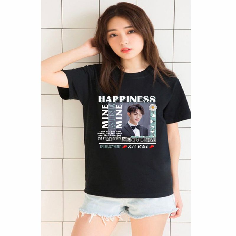 Kaos Bucin bisa pakai foto sendiri // Atasan Wanita Xu Kai // Cotton Combed Adem