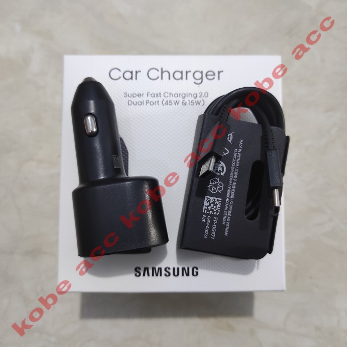 Promo Car Charger Samsung Dual Port 45W + 15W Fast Charging Type C To C