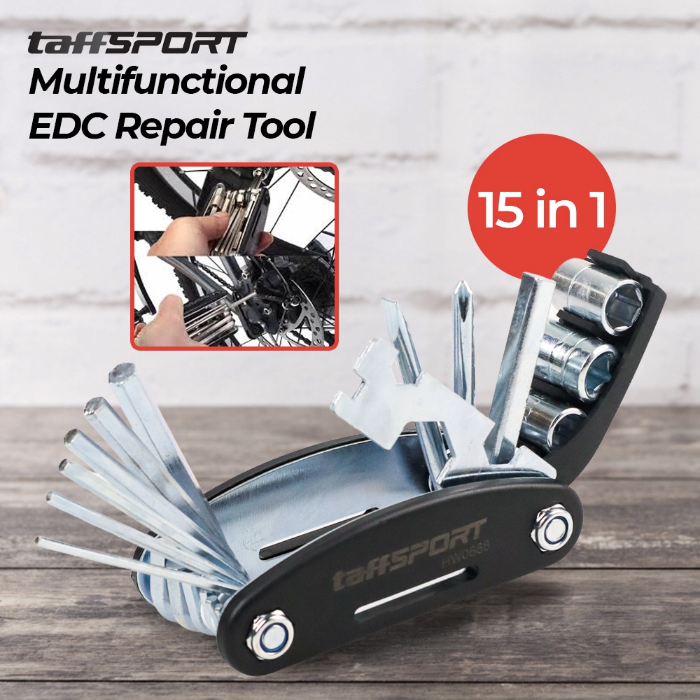 Multifunctional 15 in 1 EDC Repair Tool Kunci Pas Hex Obeng /Bike ToolKit Kunci Sepeda Set Kunci Sep