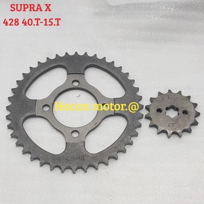 GEAR GIR DEPAN BELAKANG 428 40.T 15.T SUPRA X LAMA SUPRA FIT LAMA 20J