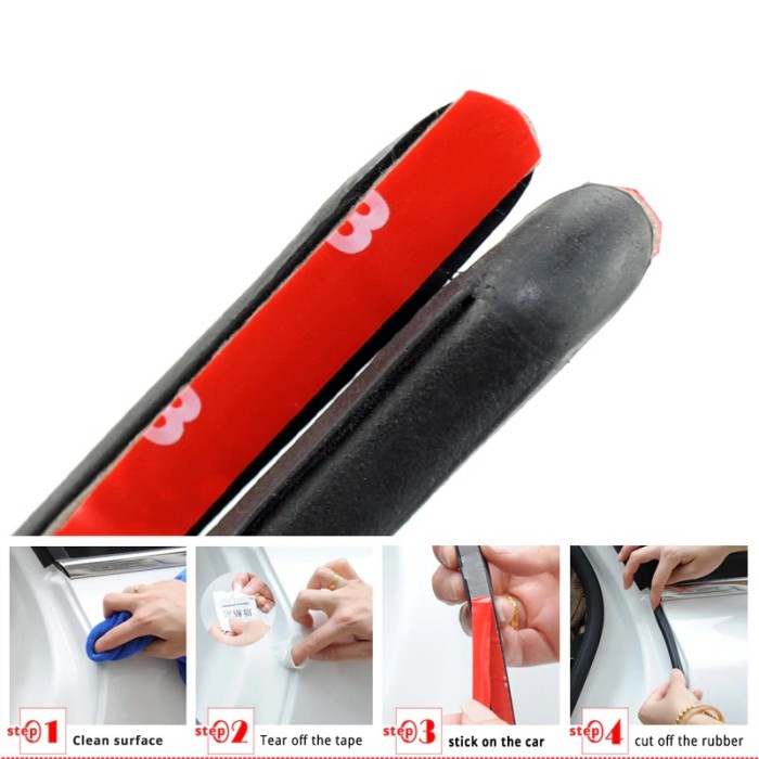 Karet 3M Pelindung List Pintu Mobil Rubber Strip Door Seal Pintu Pilar Ready