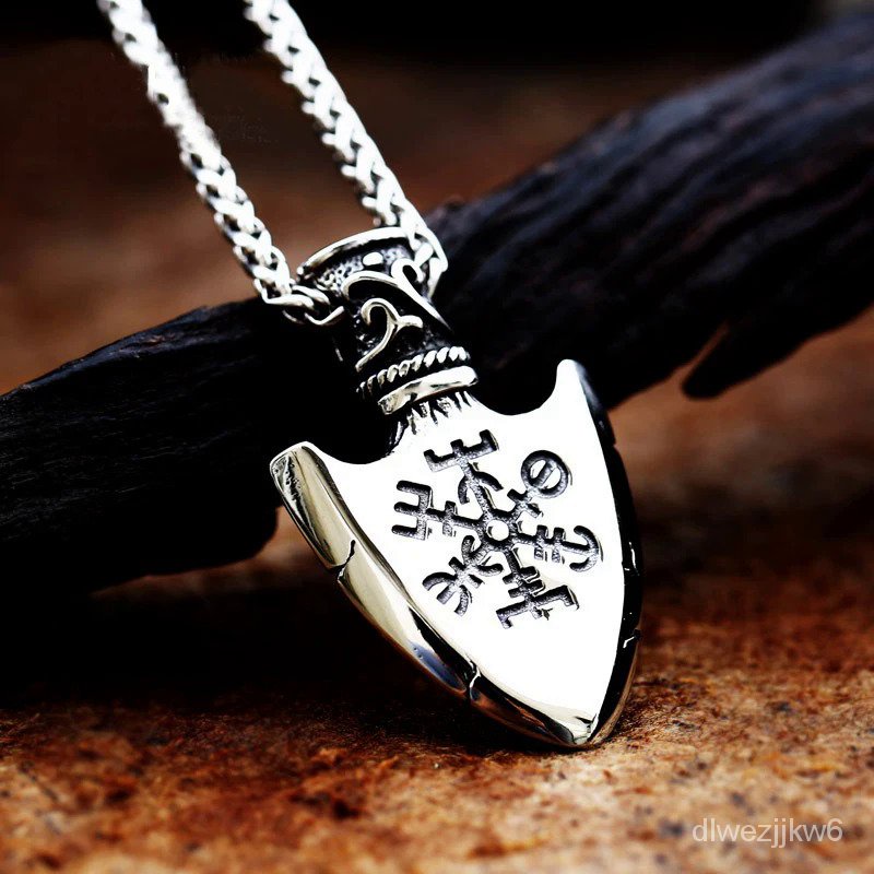 Kalung Liontin Valknut Baja Tahan Karat Pria Antik Kalung Gotik Punk Nordik Viking Vegvisir Perhiasa