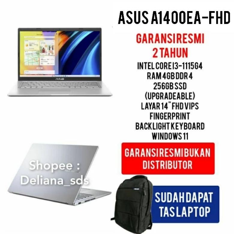 Laptop Asus A1400EA-FHD Intel Core i3-1115G4 4GB/256GB SSD Garansi Resmi 1 Tahun Laptop Asus A1400EA FHD Intel Core i3-1115G4 Laptop Asus i3 Murah Laptop Asus Murah Laptop i3 Murah