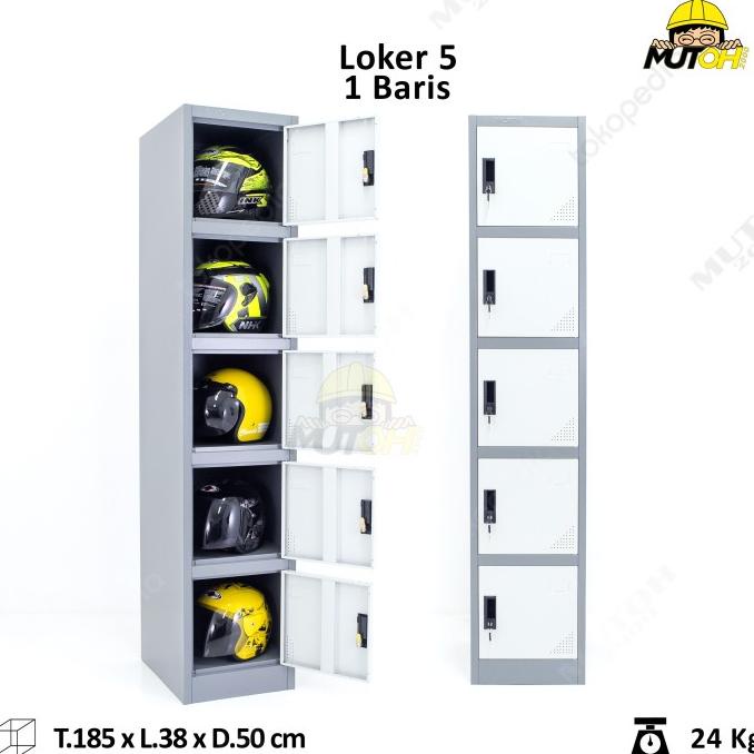 

[ Megaelektro99 ] Loker Locker Besi 5 Pintu Single Full Plat Ls05P Berkualitas
