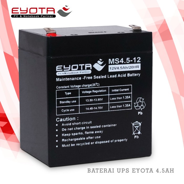 Baterai UPS EYOTA 12v 4.5ah / Baterai UPS 4,5ah EYOTA