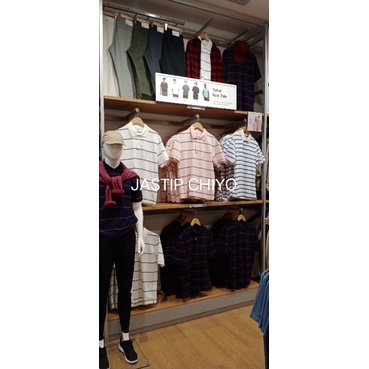 Men Kaos Polo Dry Pique Garis Lengan Pendek UNIQLO