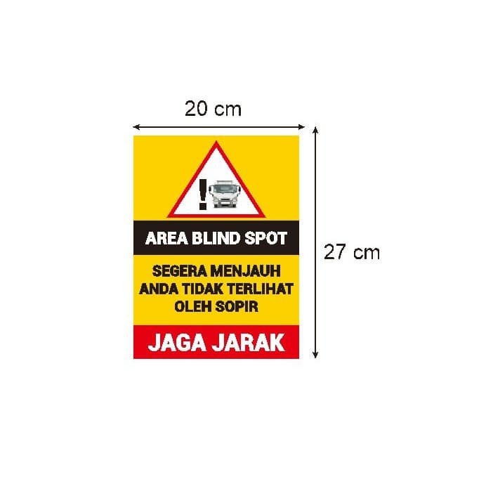 

Terlaris - Stiker Vinyl Himbauan Blind Spot Safety Truk SIgn K3 Rambu Jaga Jarak