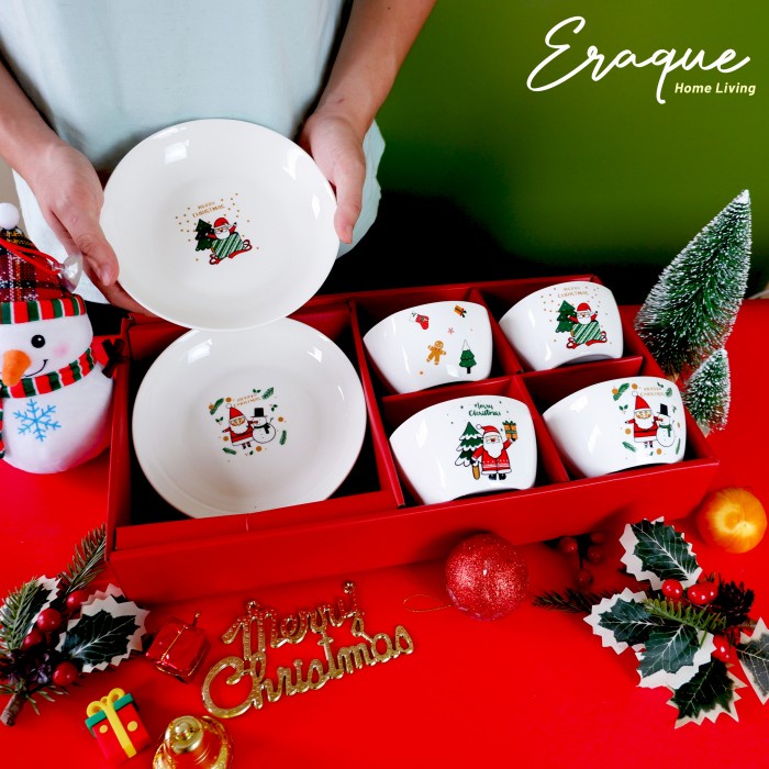 

DISKON MURAH Christmas Bowl Gift Set A / Hampers Mangkok Piring Kado Natal Lucu BERRY30.JAYA