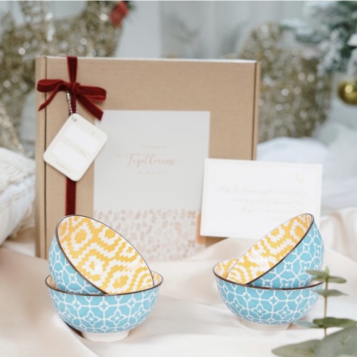 

DISKON MURAH Hampers Natal Christmas Parcel Hadiah Mangkok Bowl Mangkuk Isi 4 Set BERRY30.JAYA