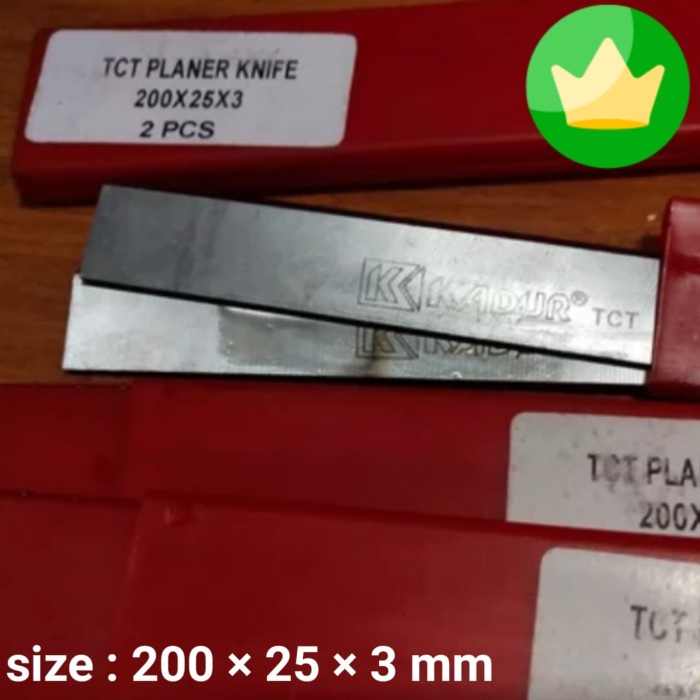 Pisau Serut TCT 20 Cm KADUR TCT PLANER KNIFE Pisau Planer 200253mm -Lulas G