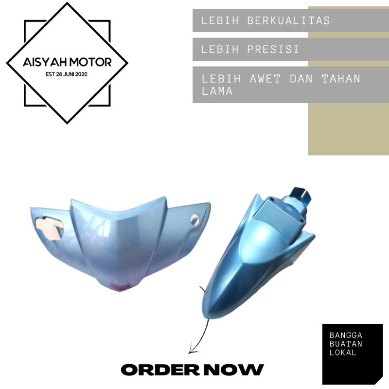 Cover Bodi Batok Depan Spakbor Depan Honda Vario 110 CW Warna Biru Muda