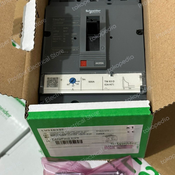 Mccb Schneider Cvs100F 63A 36Ka 3Phase Lv510335